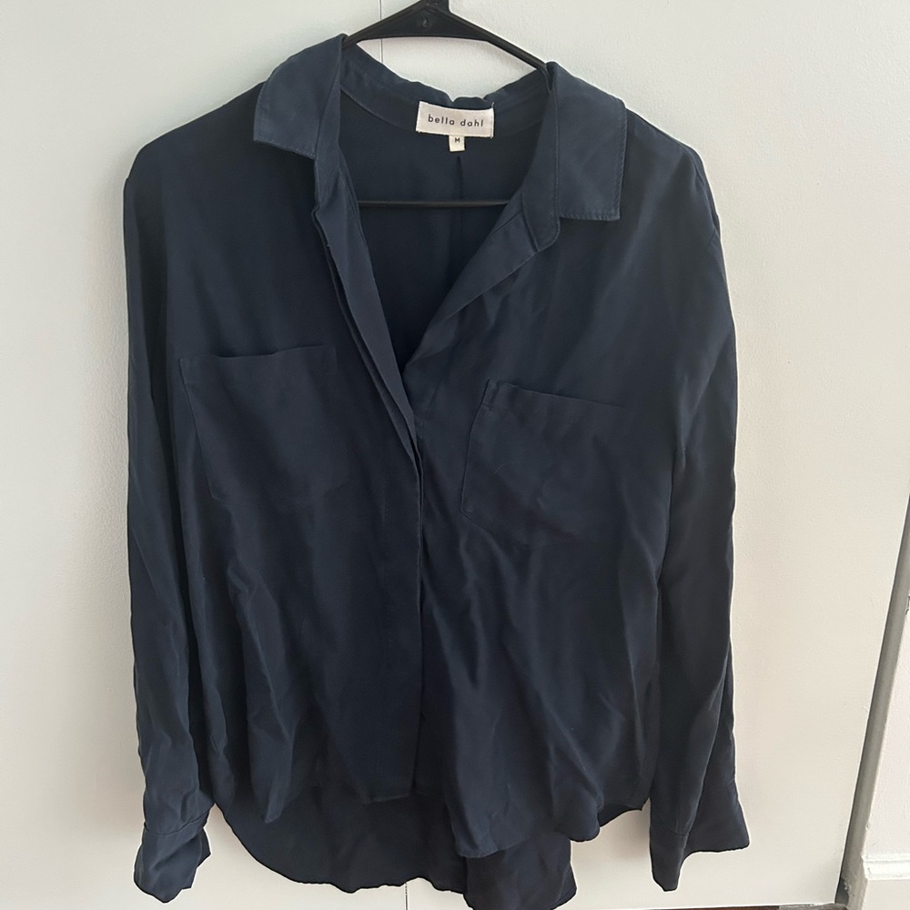 Bella Dahl Deep Navy Button-Front Relaxed Shirt